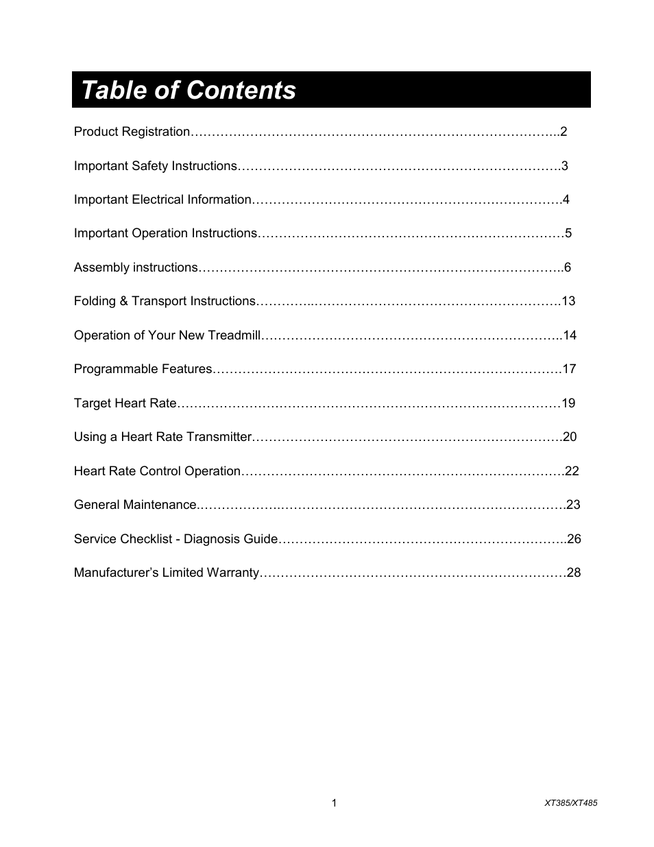 Spirit XT385 User Manual | Page 2 / 29