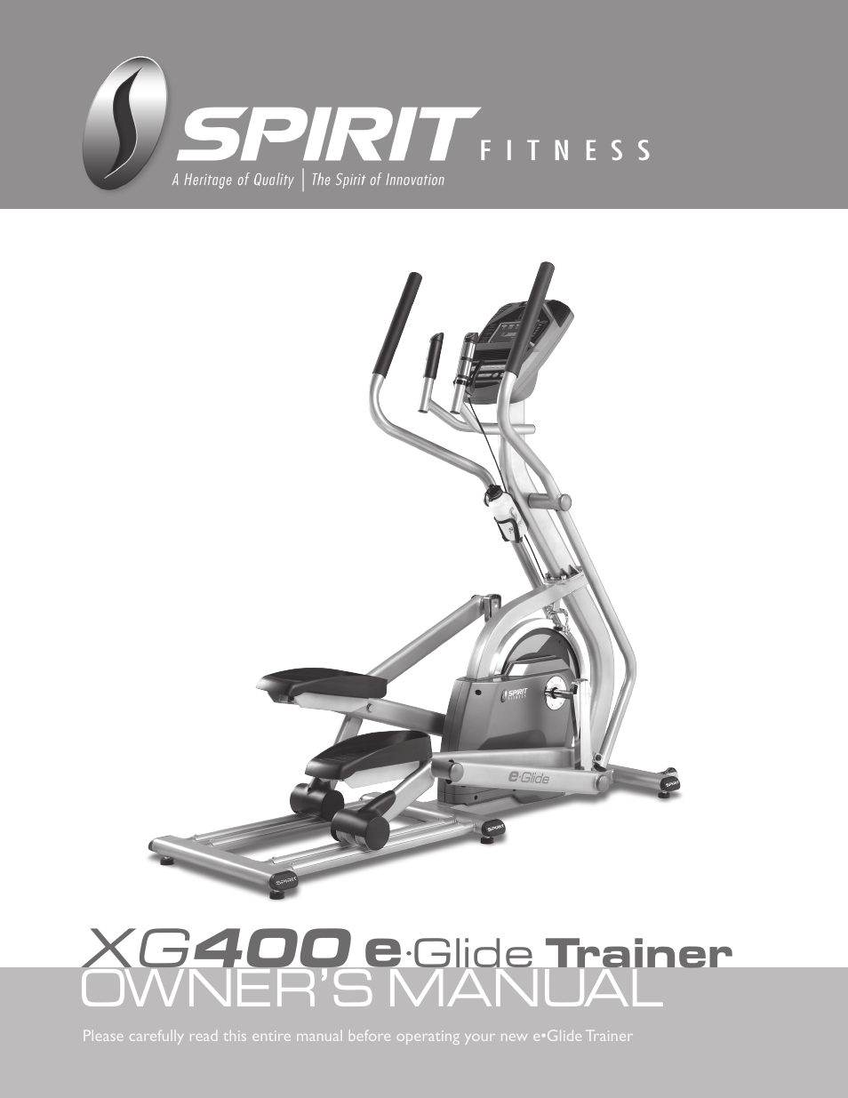 Spirit XG400 User Manual | 28 pages