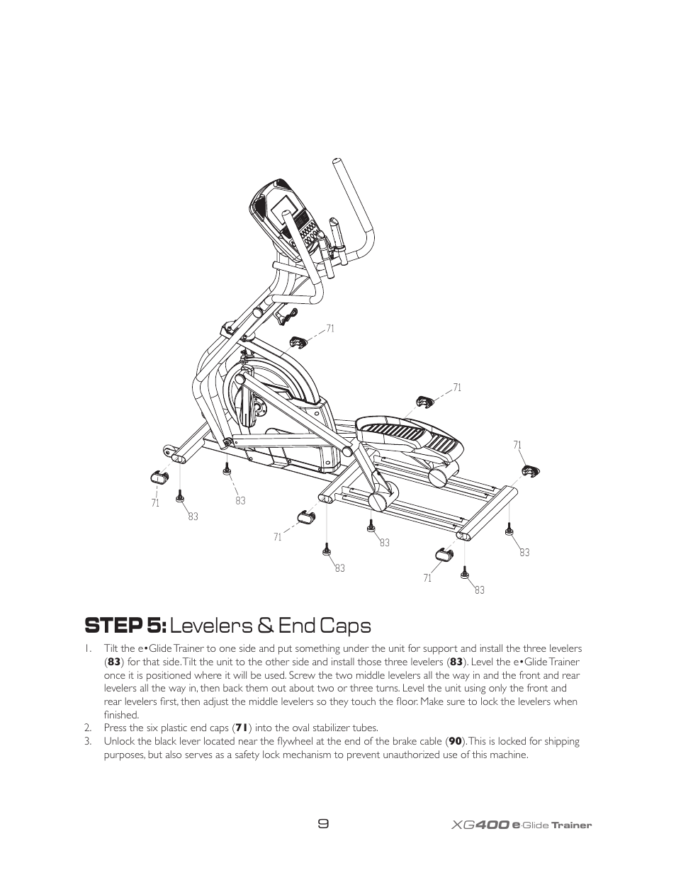 Step 5: levelers & end caps | Spirit XG400 User Manual | Page 13 / 28
