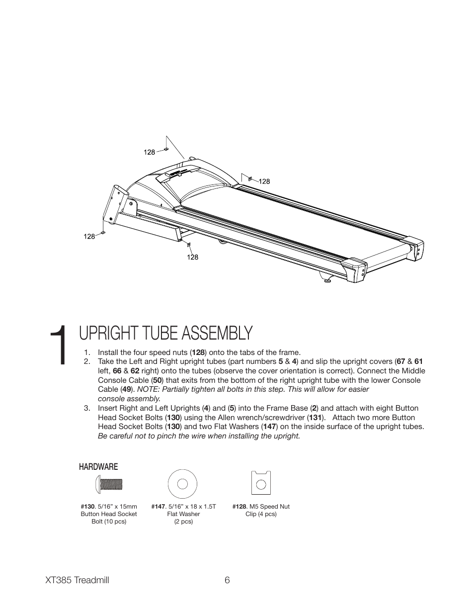 Upright tube assembly | Spirit XT385 User Manual | Page 8 / 32