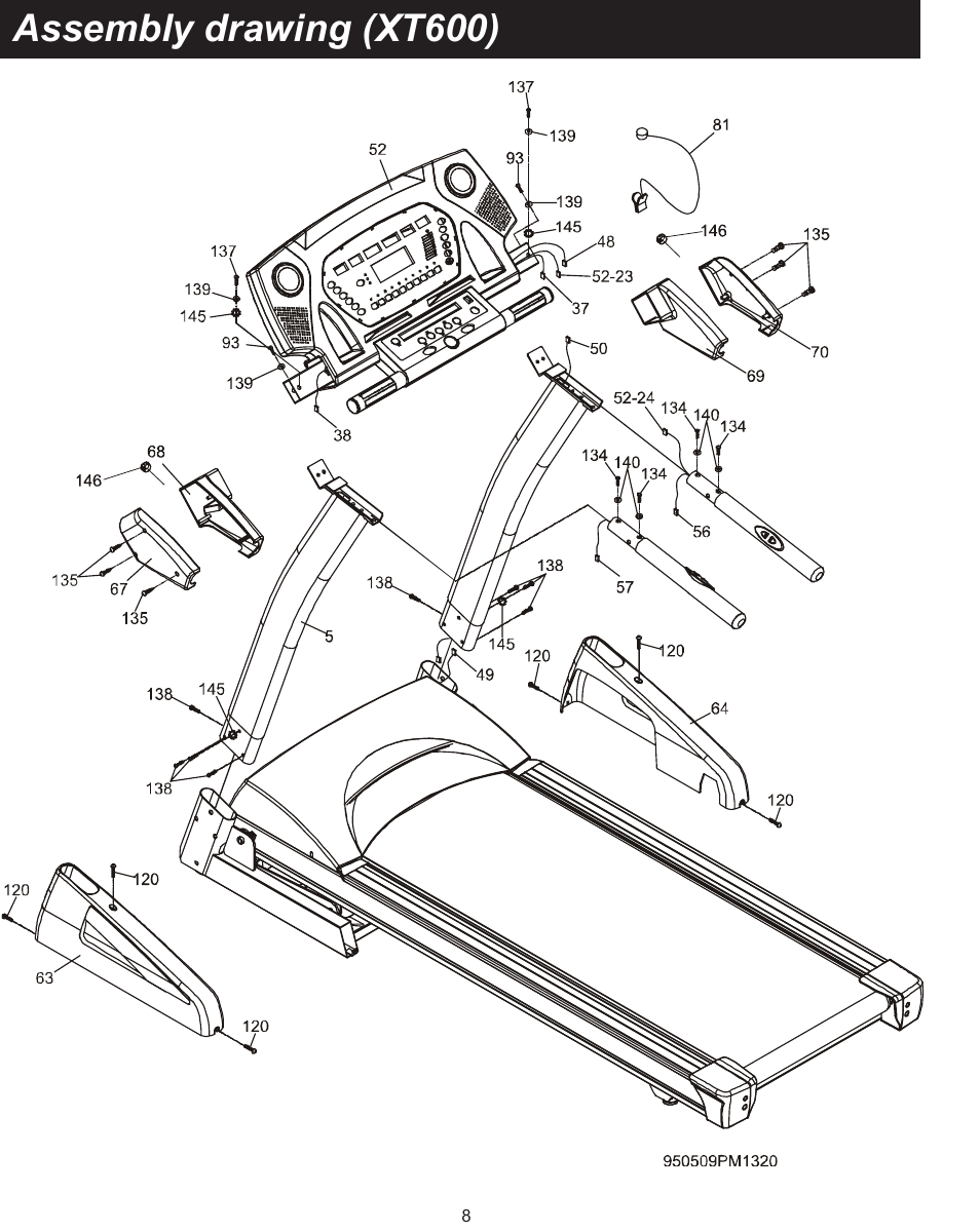 Assembly drawing (xt600) | Spirit XT600 User Manual | Page 10 / 39
