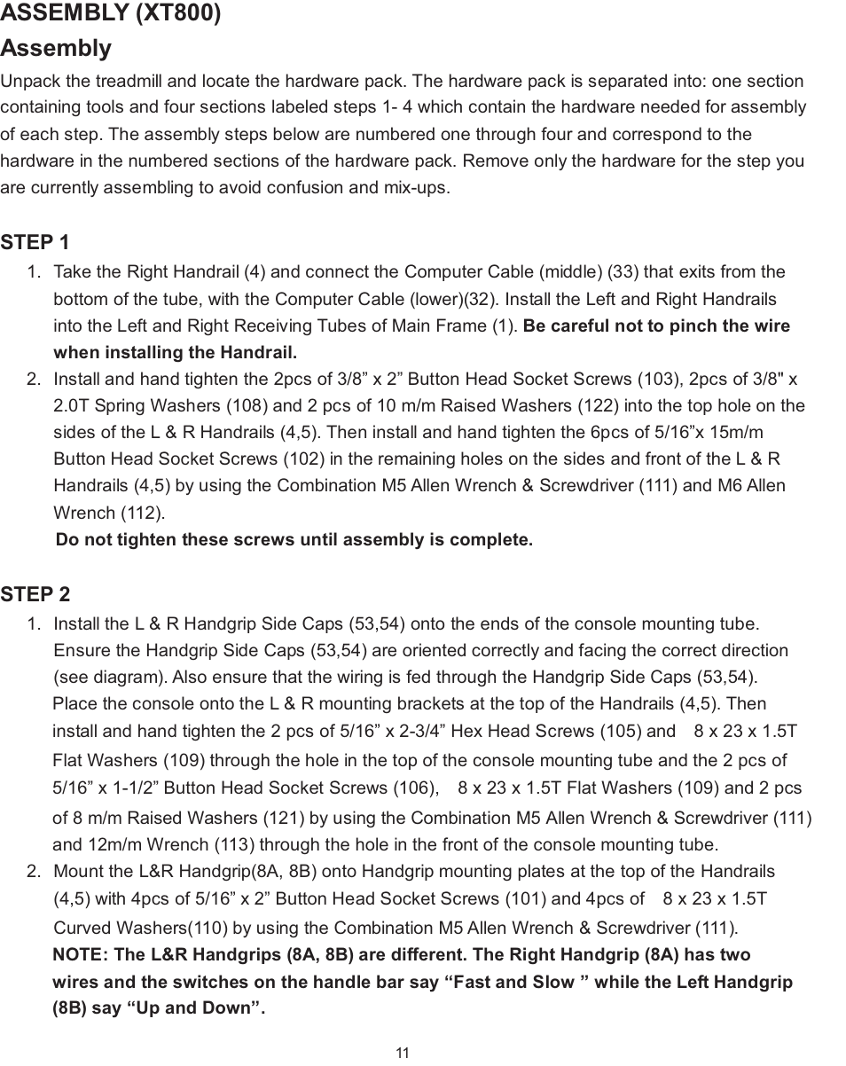 Assembly (xt800) assembly | Spirit XT600 User Manual | Page 13 / 39