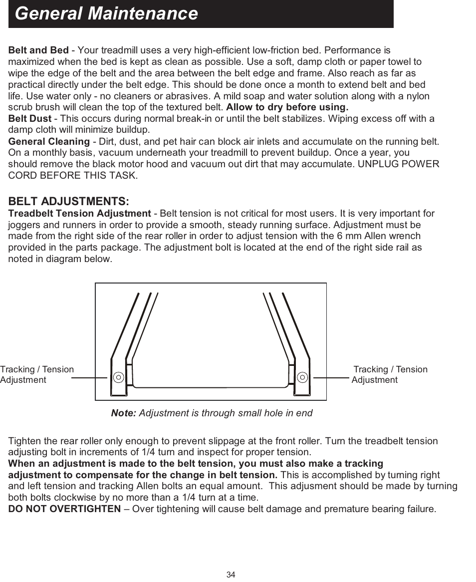 General maintenance | Spirit XT600 User Manual | Page 36 / 39