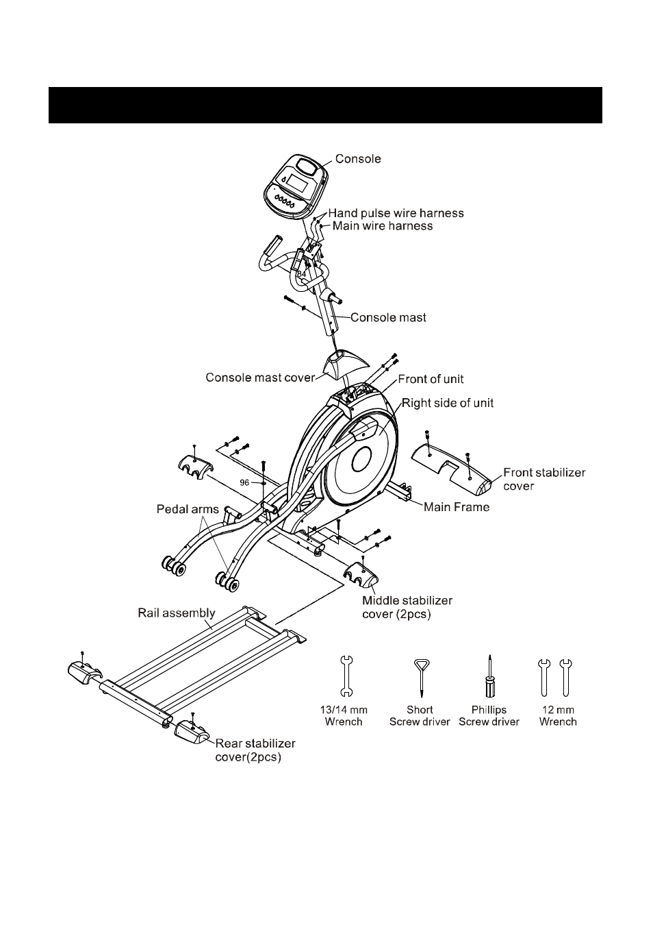 Assembly drawing (el3) | Spirit EL 3 Elliptical User Manual | Page 15 / 39