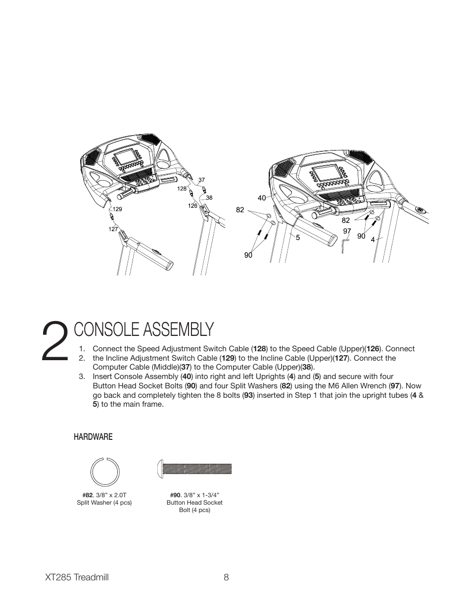 Console assembly | Spirit XT285 User Manual | Page 10 / 29