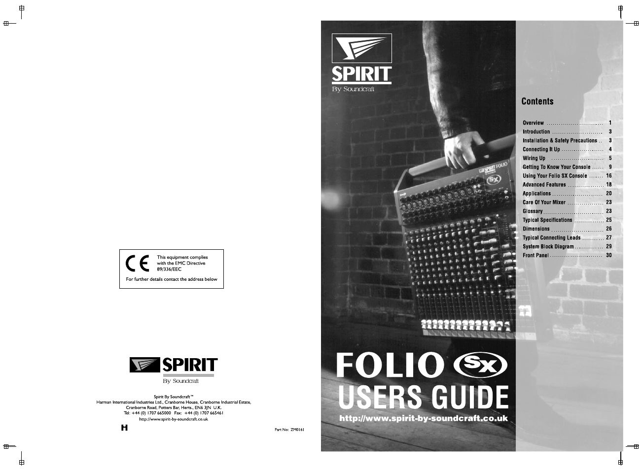 Spirit FOLIO SX mixer User Manual | 32 pages