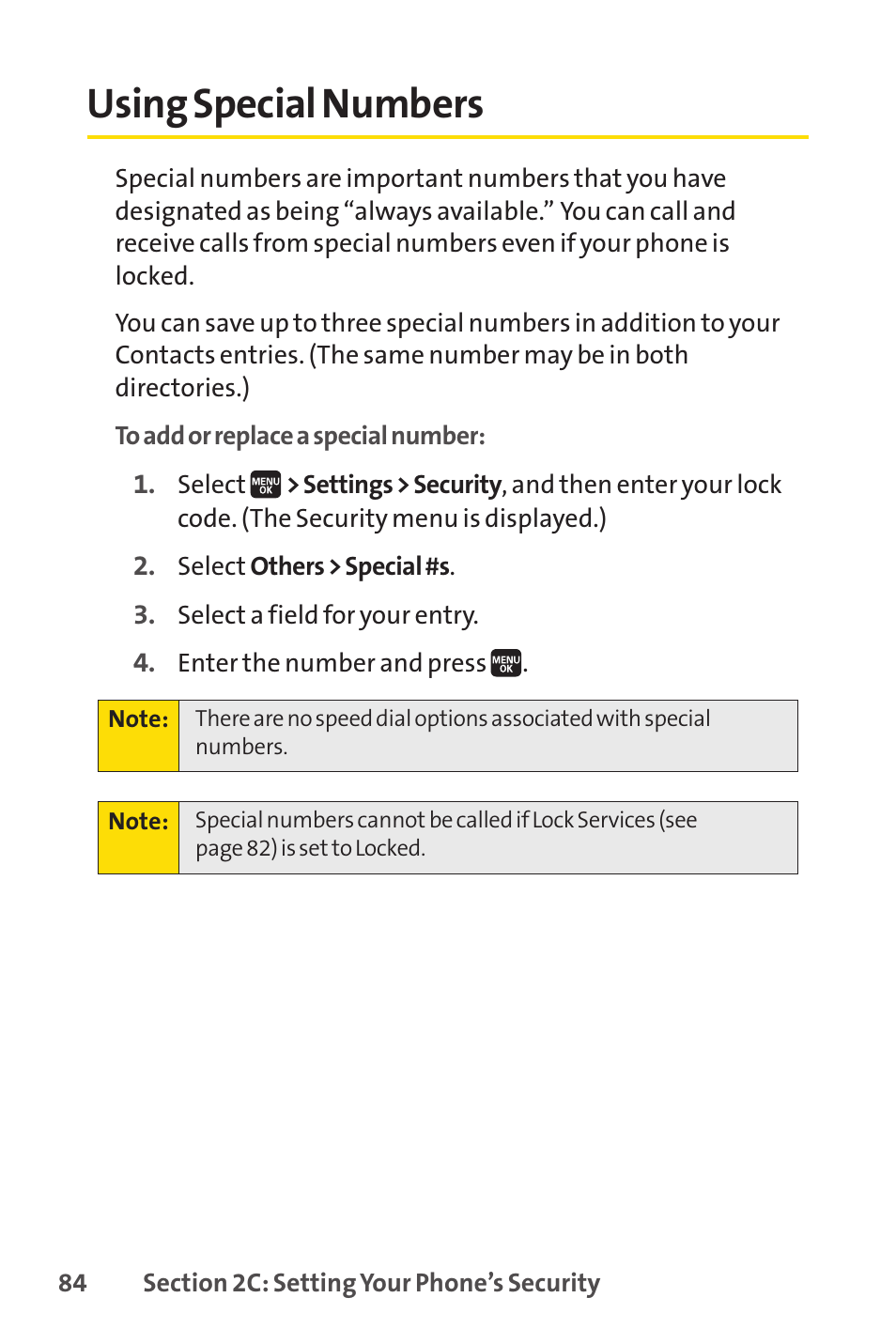 Using special numbers | Spirit M1 User Manual | Page 102 / 351