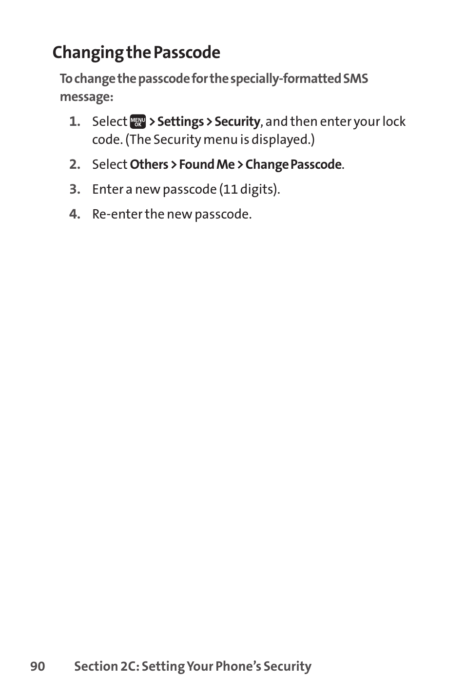 Changing the passcode | Spirit M1 User Manual | Page 108 / 351