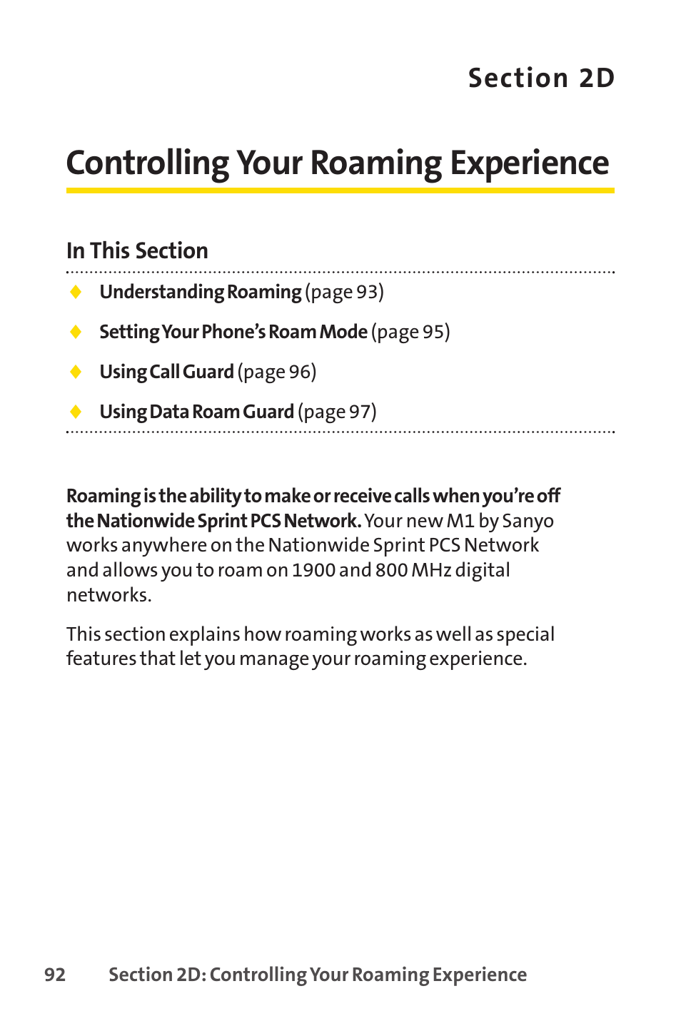 Controlling your roaming experience | Spirit M1 User Manual | Page 110 / 351