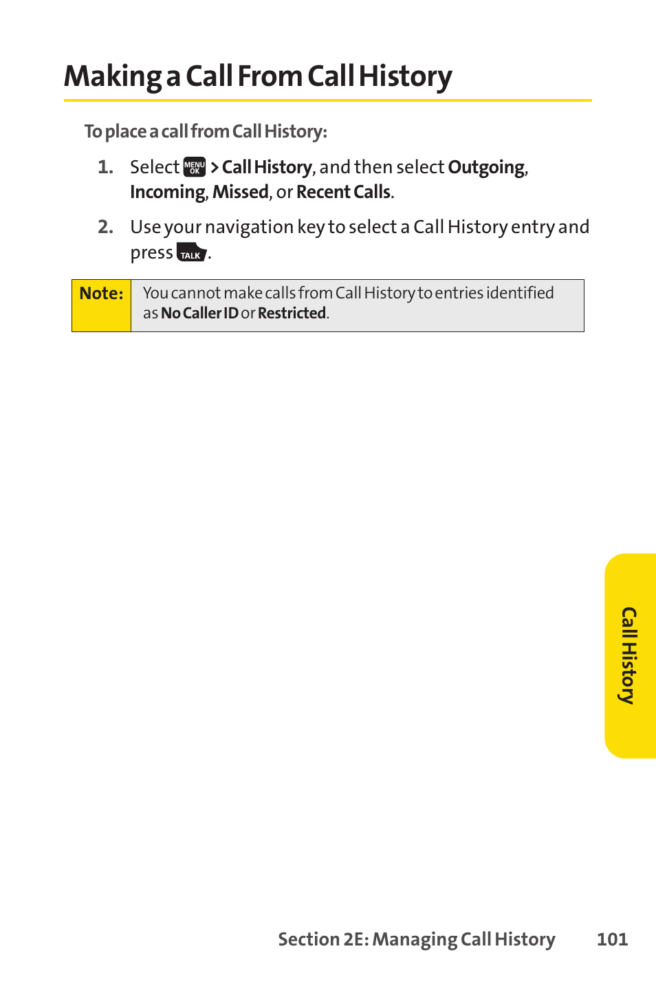 Making a call from call history | Spirit M1 User Manual | Page 119 / 351