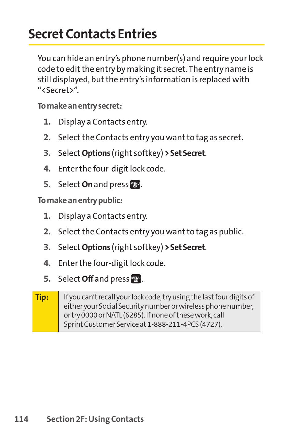 Secret contacts entries | Spirit M1 User Manual | Page 132 / 351