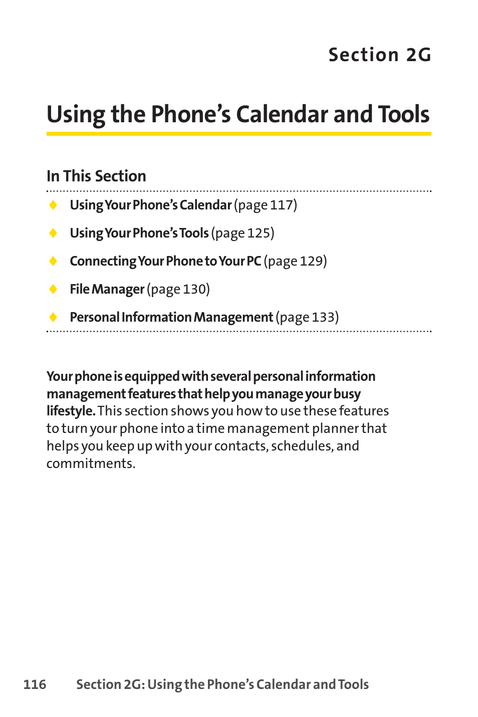 Using the phone's calendar and tools, Using the phone’s calendar and tools | Spirit M1 User Manual | Page 134 / 351