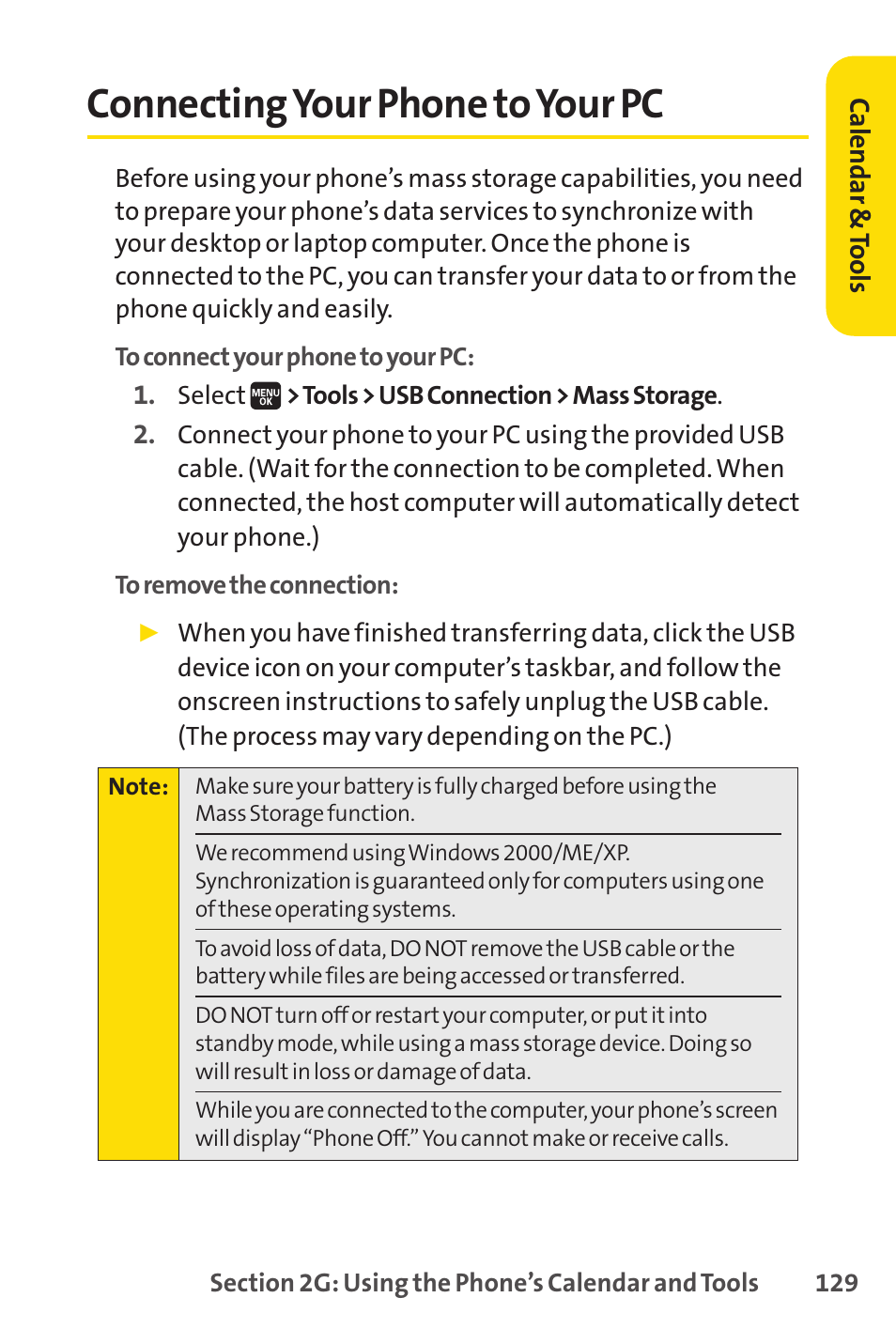 Connecting your phone to your pc | Spirit M1 User Manual | Page 147 / 351