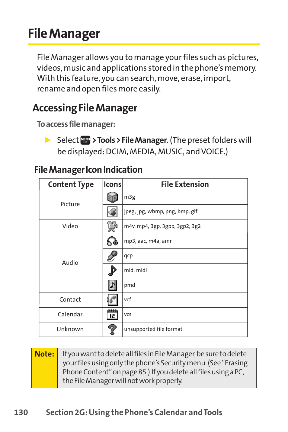 File manager, Accessing file manager, File manager icon indication | Spirit M1 User Manual | Page 148 / 351