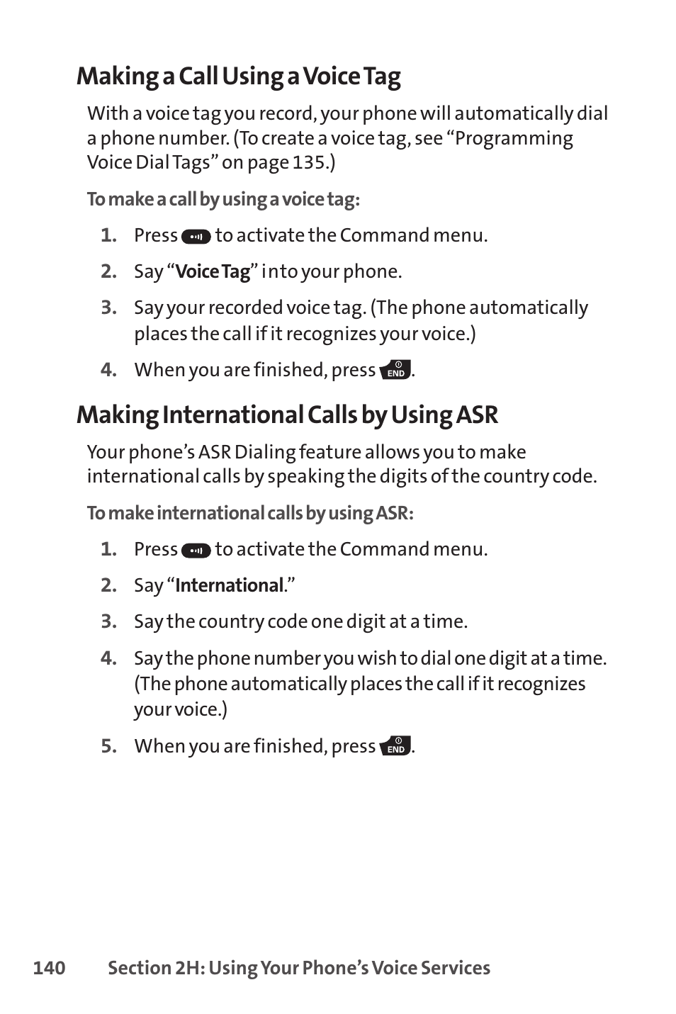 Making a call using a voice tag, Making international calls by using asr | Spirit M1 User Manual | Page 158 / 351