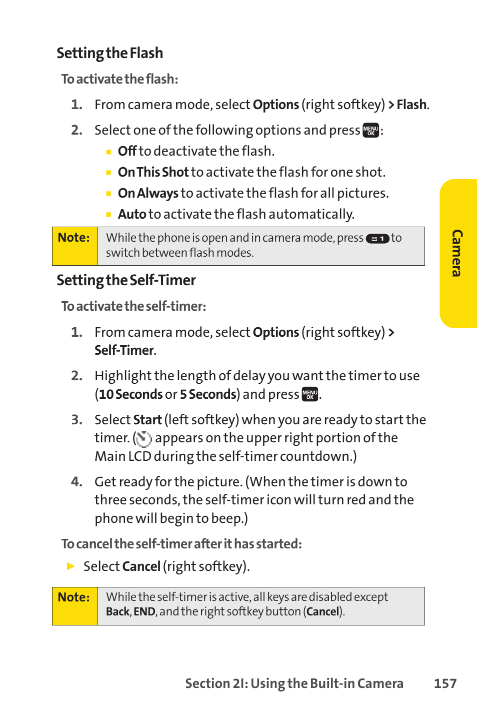 Setting the flash, Setting the self-timer | Spirit M1 User Manual | Page 175 / 351