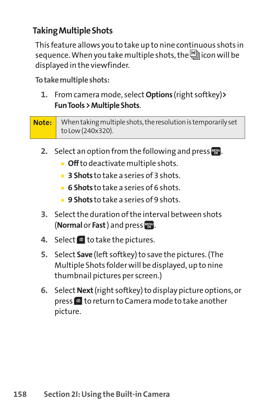 Taking multiple shots | Spirit M1 User Manual | Page 176 / 351