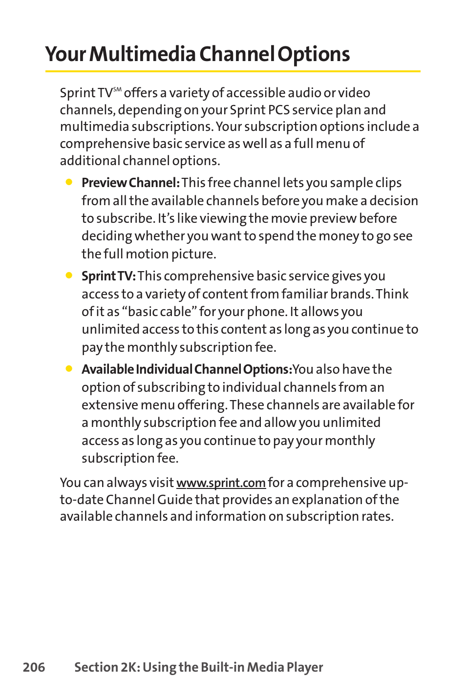 Your multimedia channel options | Spirit M1 User Manual | Page 224 / 351