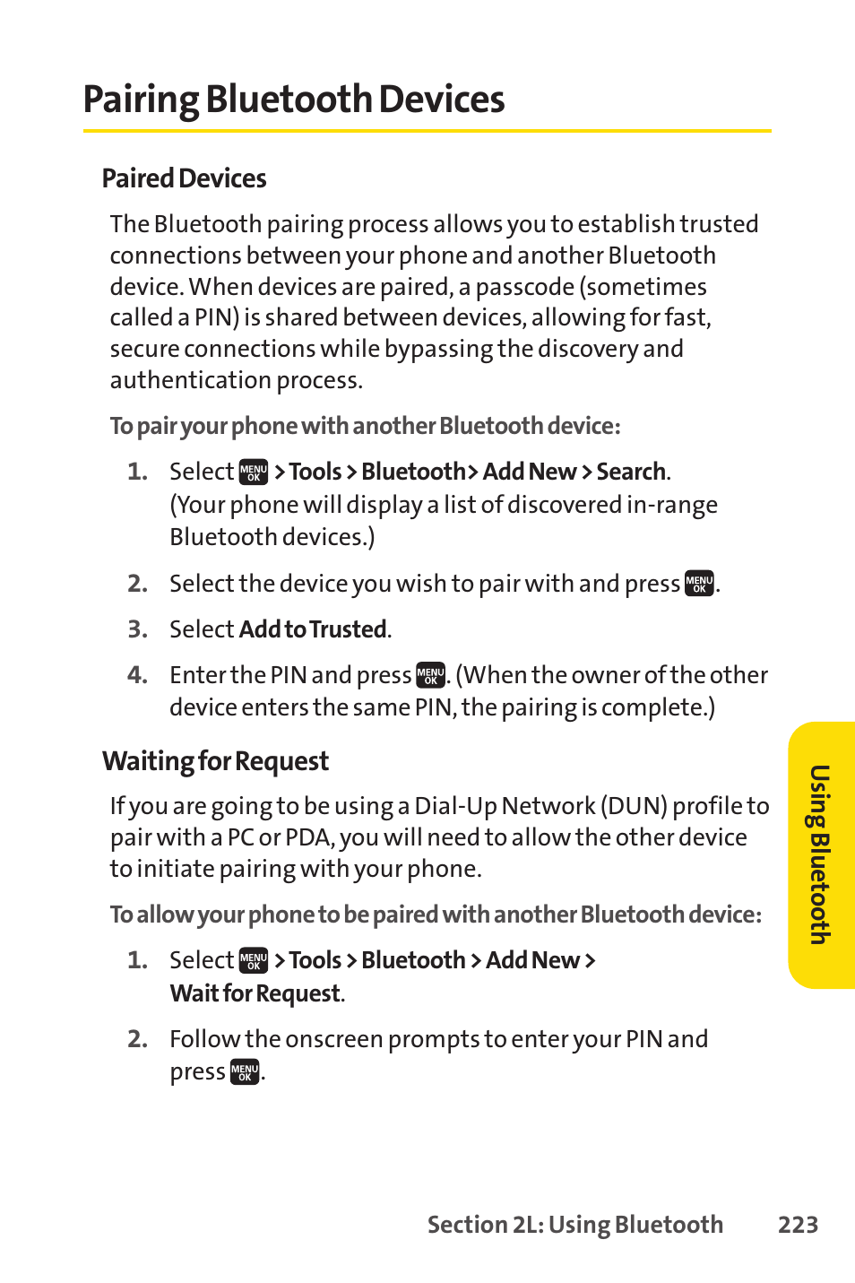 Pairing bluetooth devices | Spirit M1 User Manual | Page 241 / 351