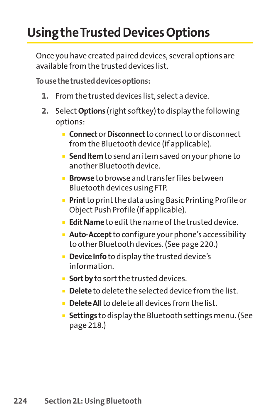 Using the trusted devices options | Spirit M1 User Manual | Page 242 / 351