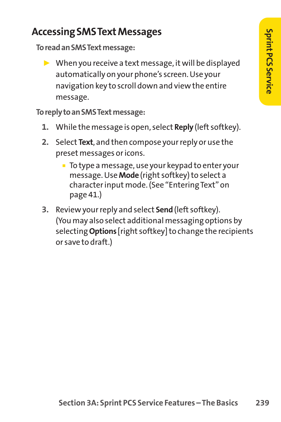 Accessing sms text messages | Spirit M1 User Manual | Page 257 / 351