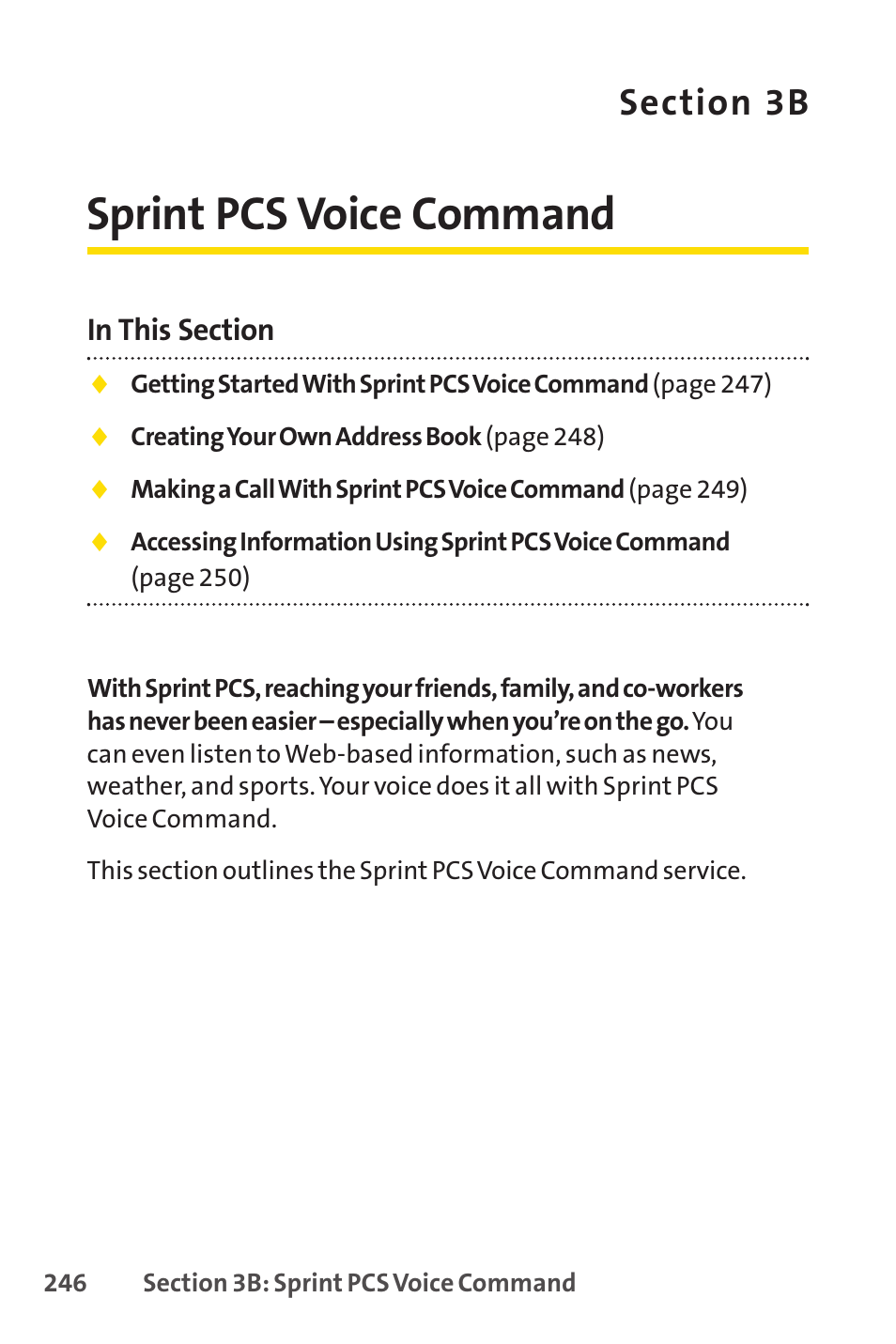 Sprint pcs voice command | Spirit M1 User Manual | Page 264 / 351