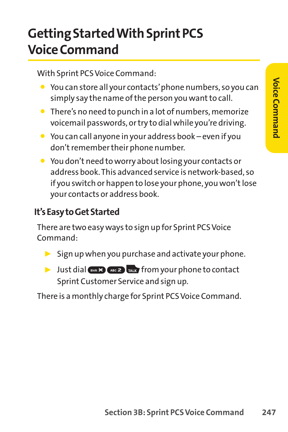 Getting started with sprint pcs voice command, It’s easy to get started | Spirit M1 User Manual | Page 265 / 351