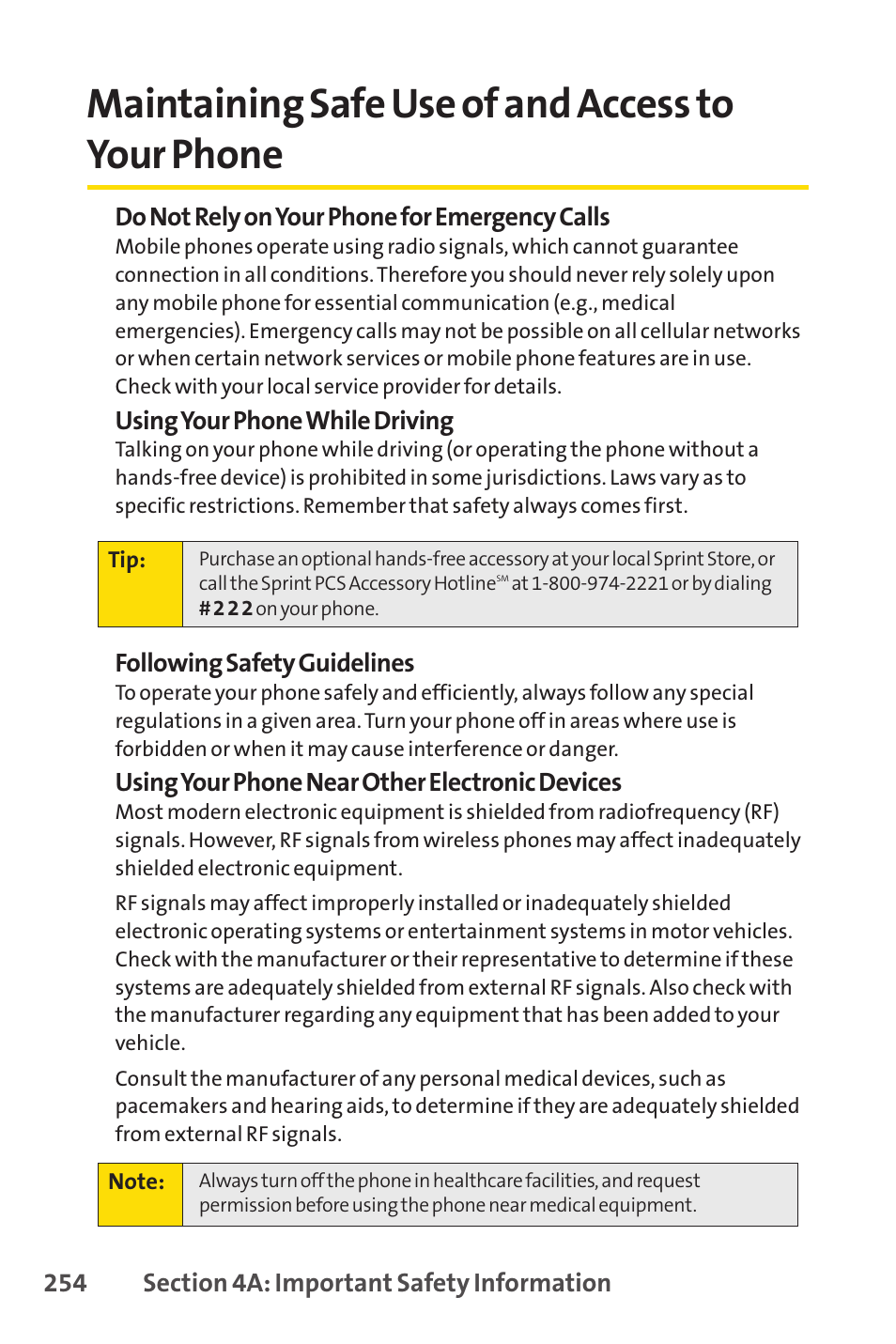 Maintaining safe use of and access to your phone | Spirit M1 User Manual | Page 272 / 351