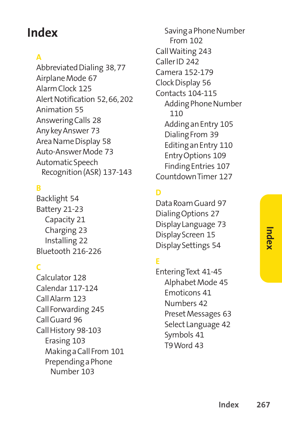 Index | Spirit M1 User Manual | Page 285 / 351