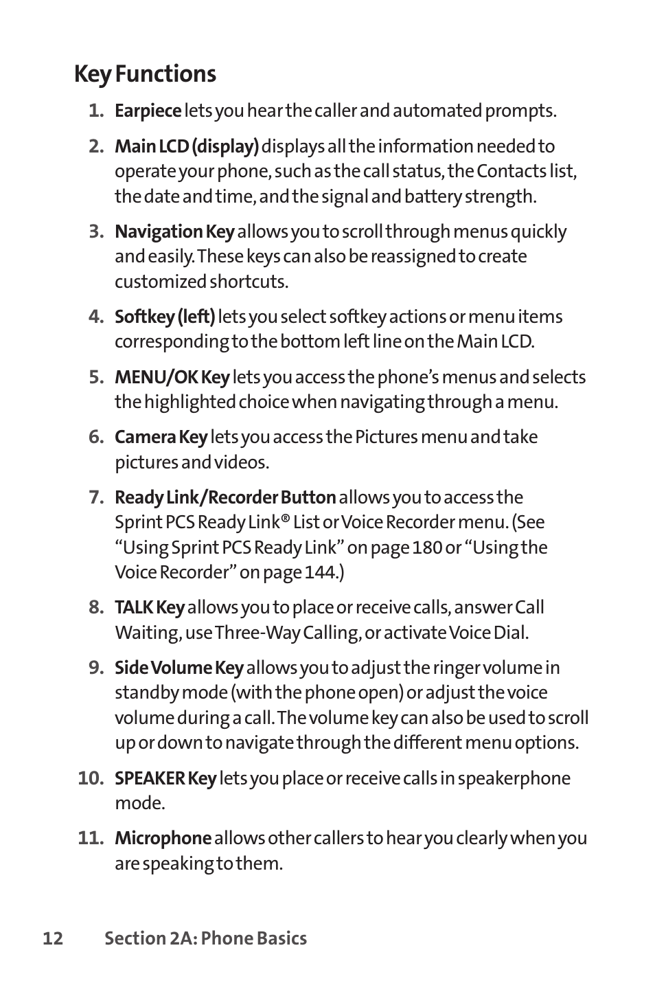 Key functions | Spirit M1 User Manual | Page 30 / 351