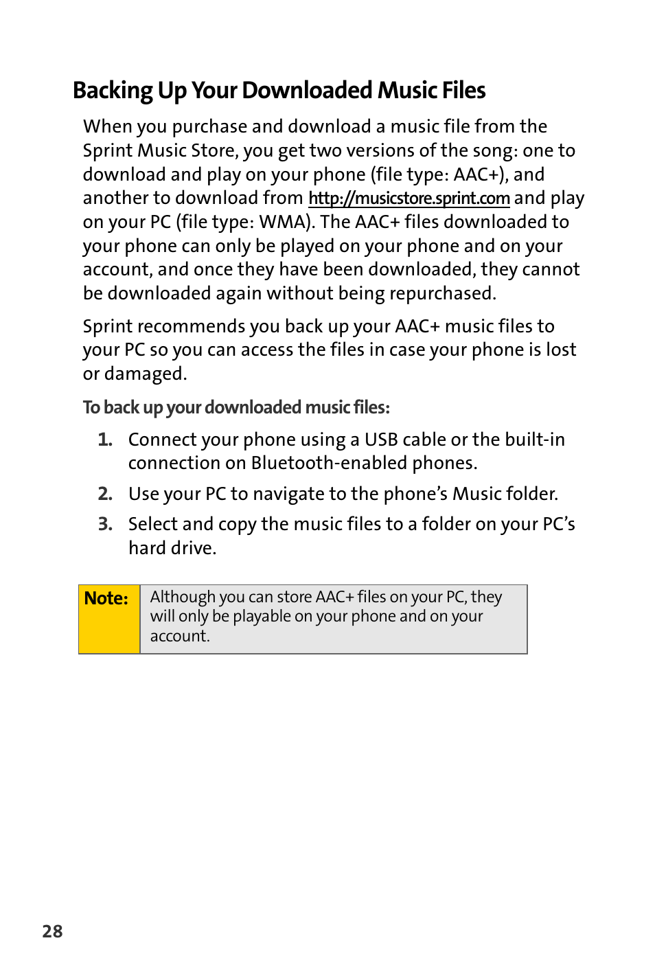 Backing up your downloaded music files | Spirit M1 User Manual | Page 320 / 351