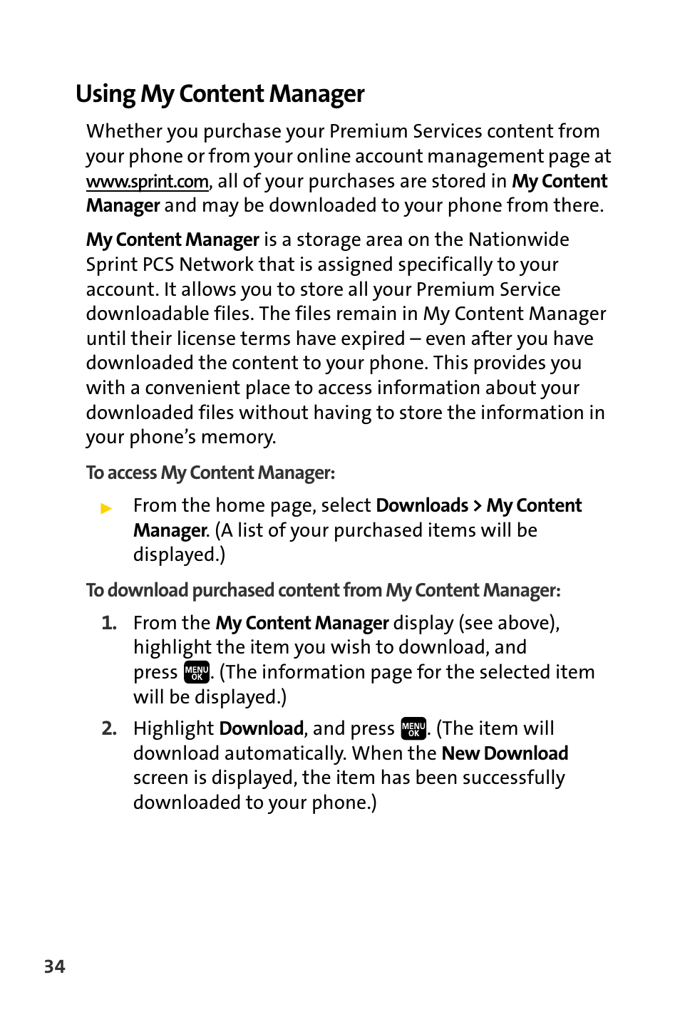 Using my content manager | Spirit M1 User Manual | Page 326 / 351