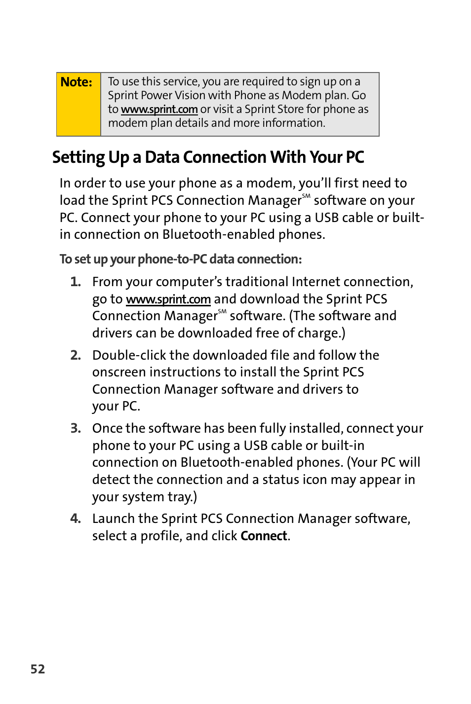 Setting up a data connection with your pc | Spirit M1 User Manual | Page 344 / 351