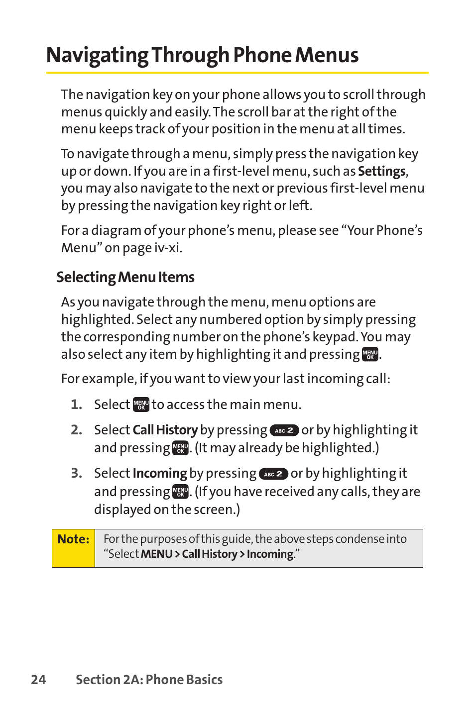 Navigating through phone menus | Spirit M1 User Manual | Page 42 / 351