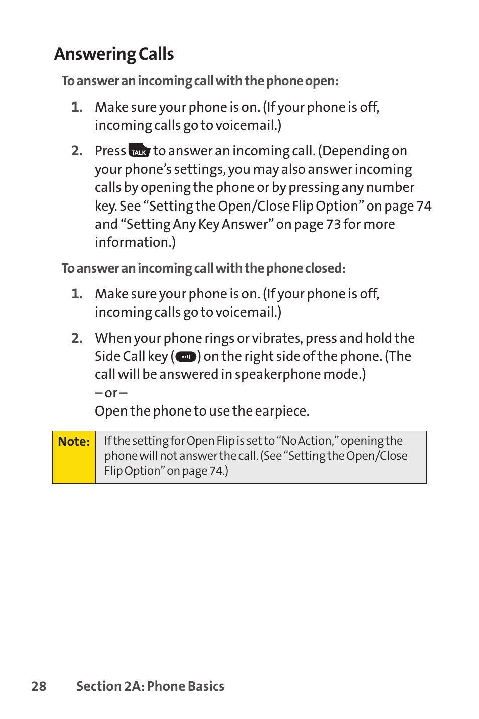 Answering calls | Spirit M1 User Manual | Page 46 / 351