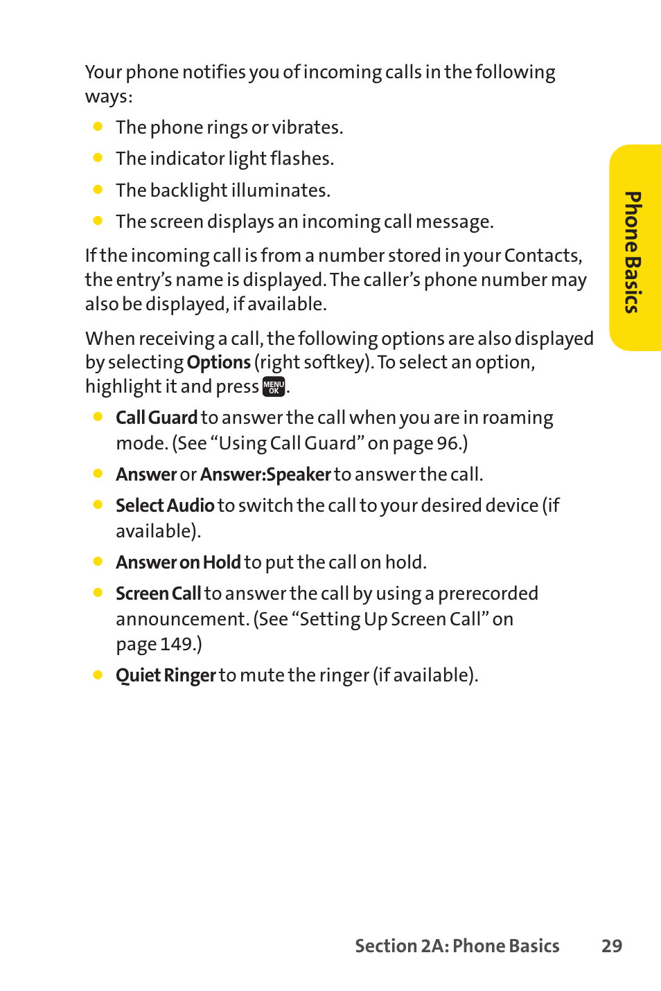 Ph on e b as ics | Spirit M1 User Manual | Page 47 / 351