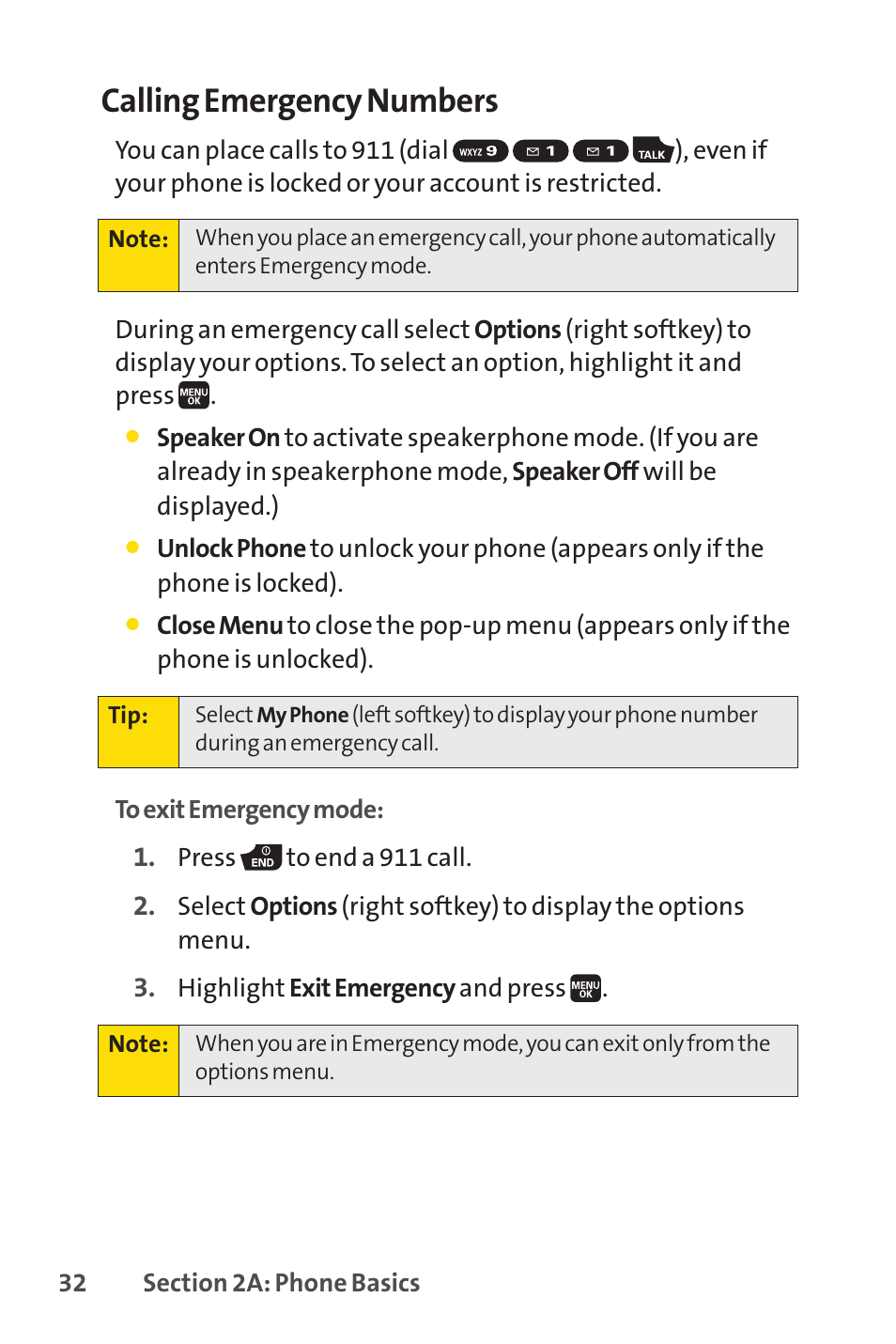 Calling emergency numbers | Spirit M1 User Manual | Page 50 / 351