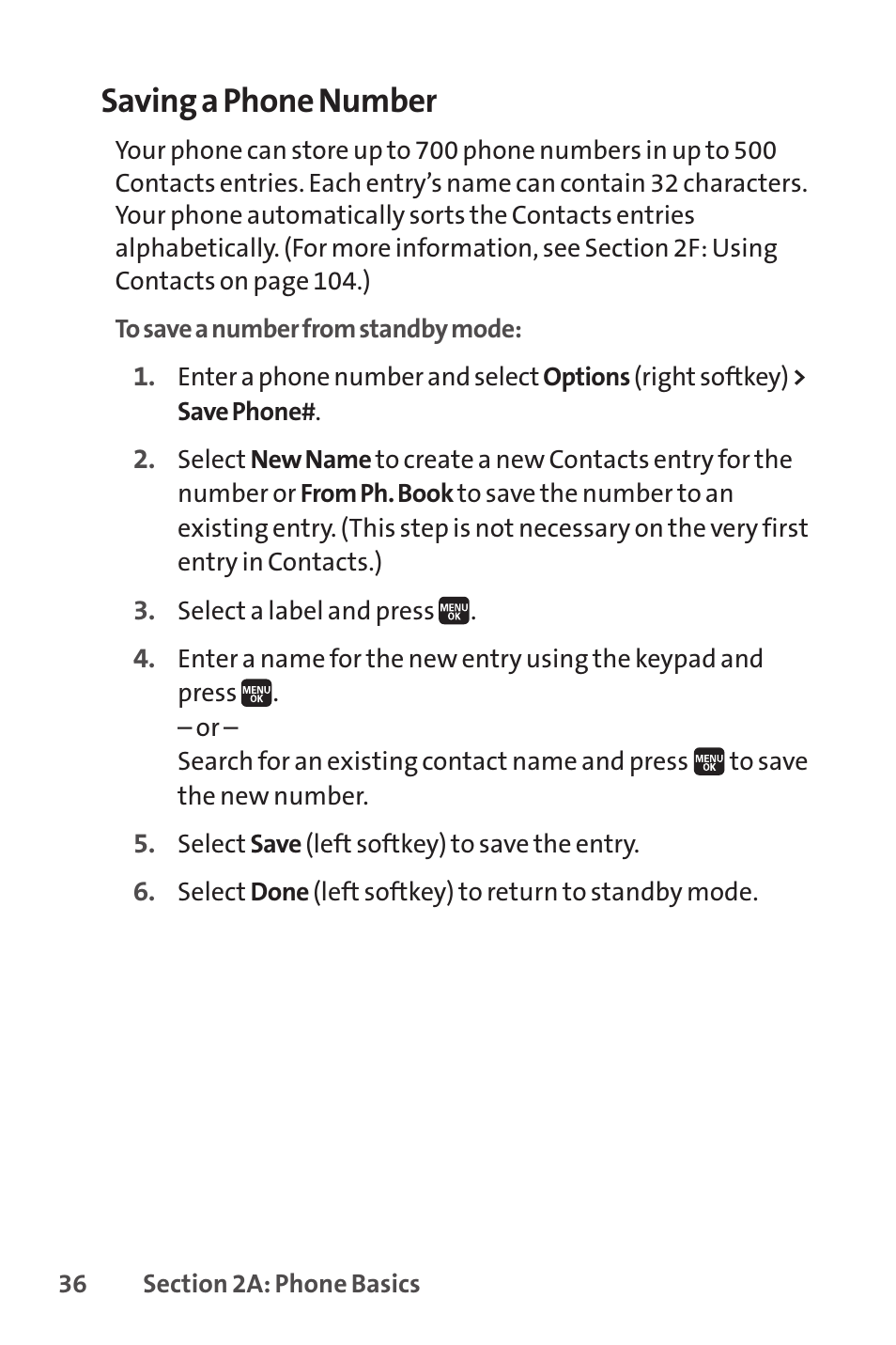 Saving a phone number | Spirit M1 User Manual | Page 54 / 351