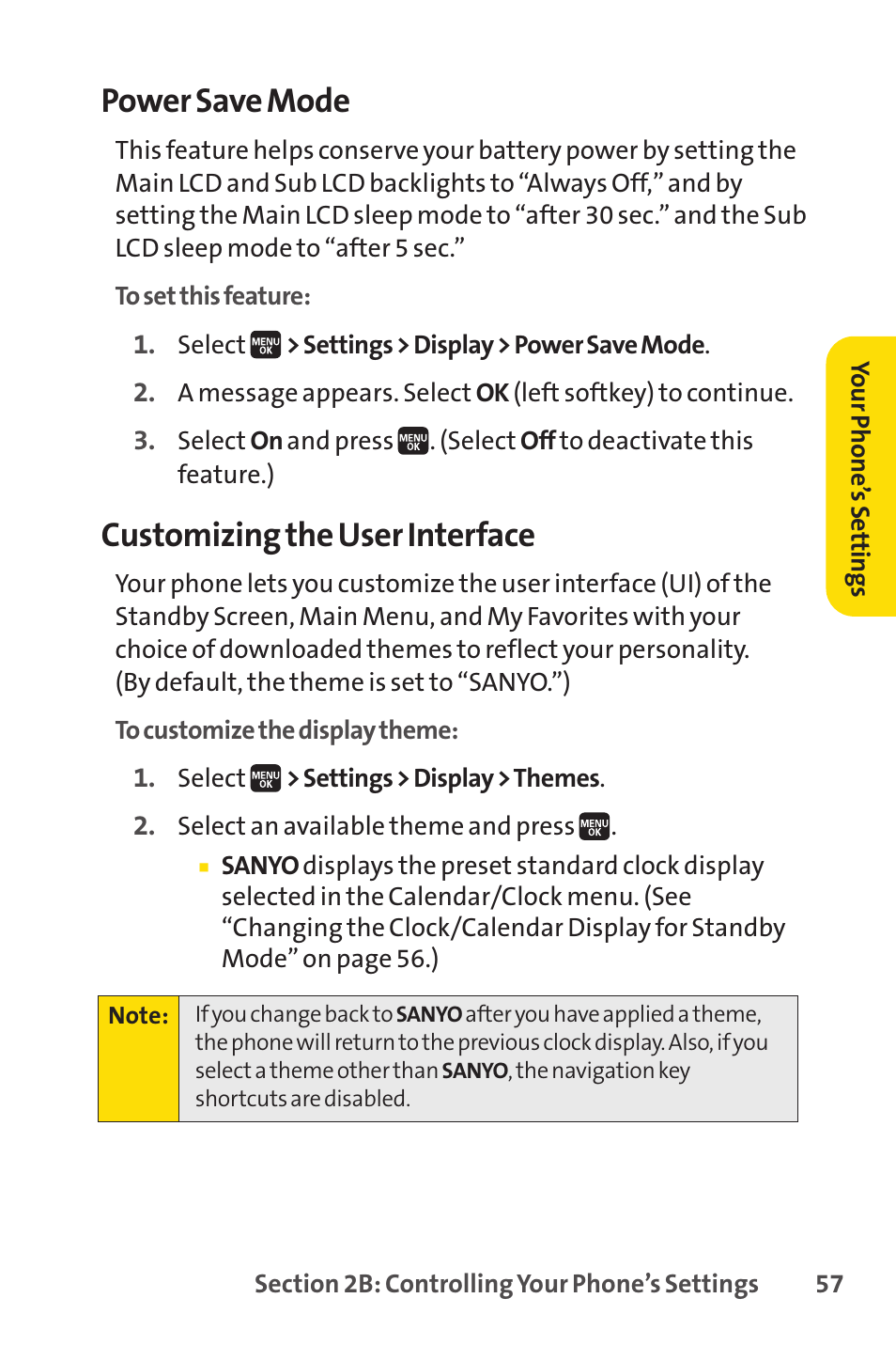 Power save mode, Customizing the user interface | Spirit M1 User Manual | Page 75 / 351