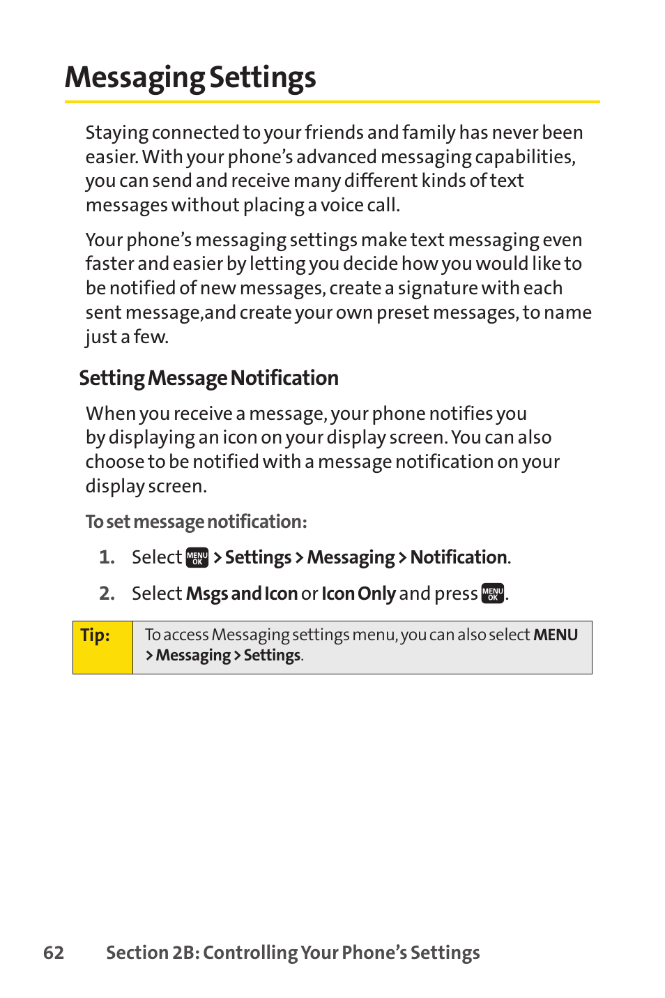 Messaging settings | Spirit M1 User Manual | Page 80 / 351