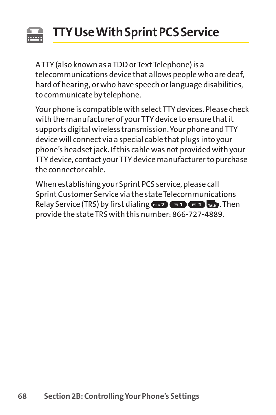 Tty use with sprint pcs service | Spirit M1 User Manual | Page 86 / 351