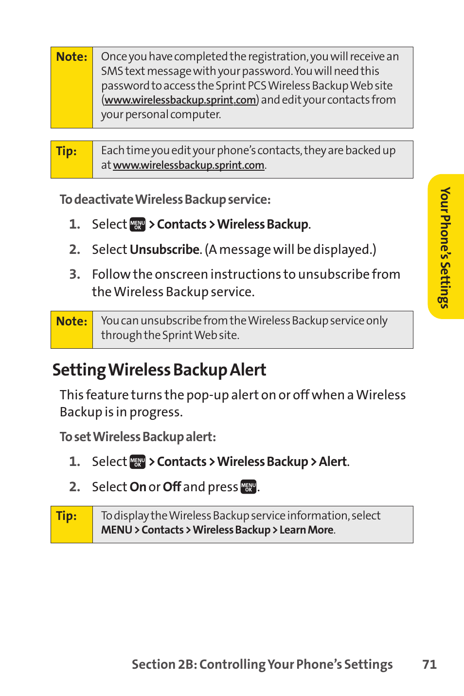 Setting wireless backup alert | Spirit M1 User Manual | Page 89 / 351