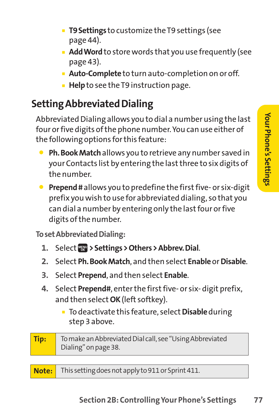 Setting abbreviated dialing | Spirit M1 User Manual | Page 95 / 351