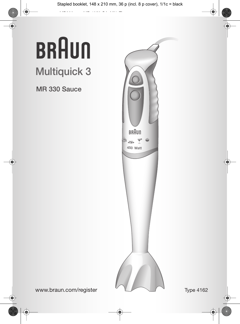 Braun MR330 Sauce User Manual | 35 pages