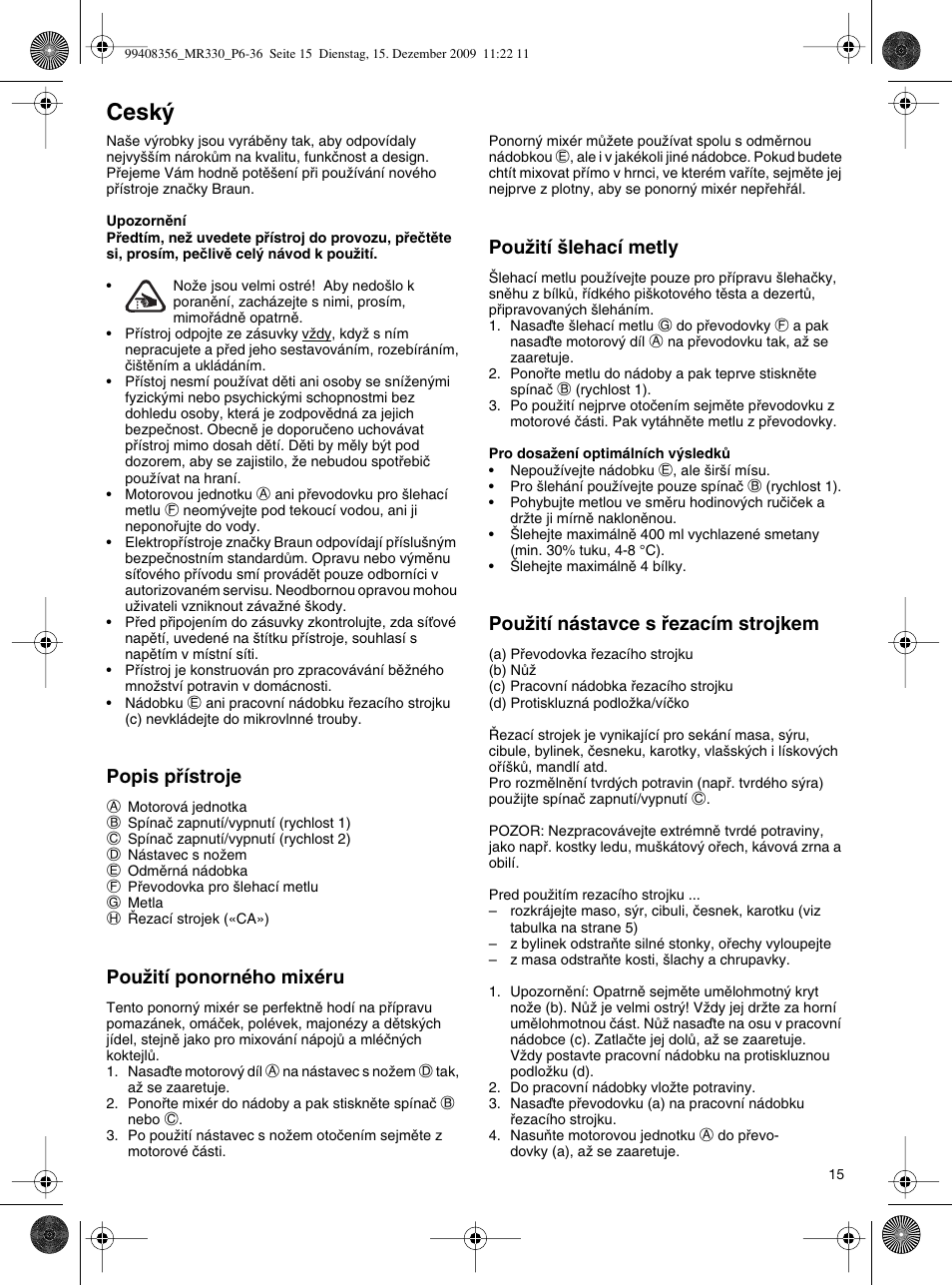 Cesk | Braun MR330 Sauce User Manual | Page 14 / 35