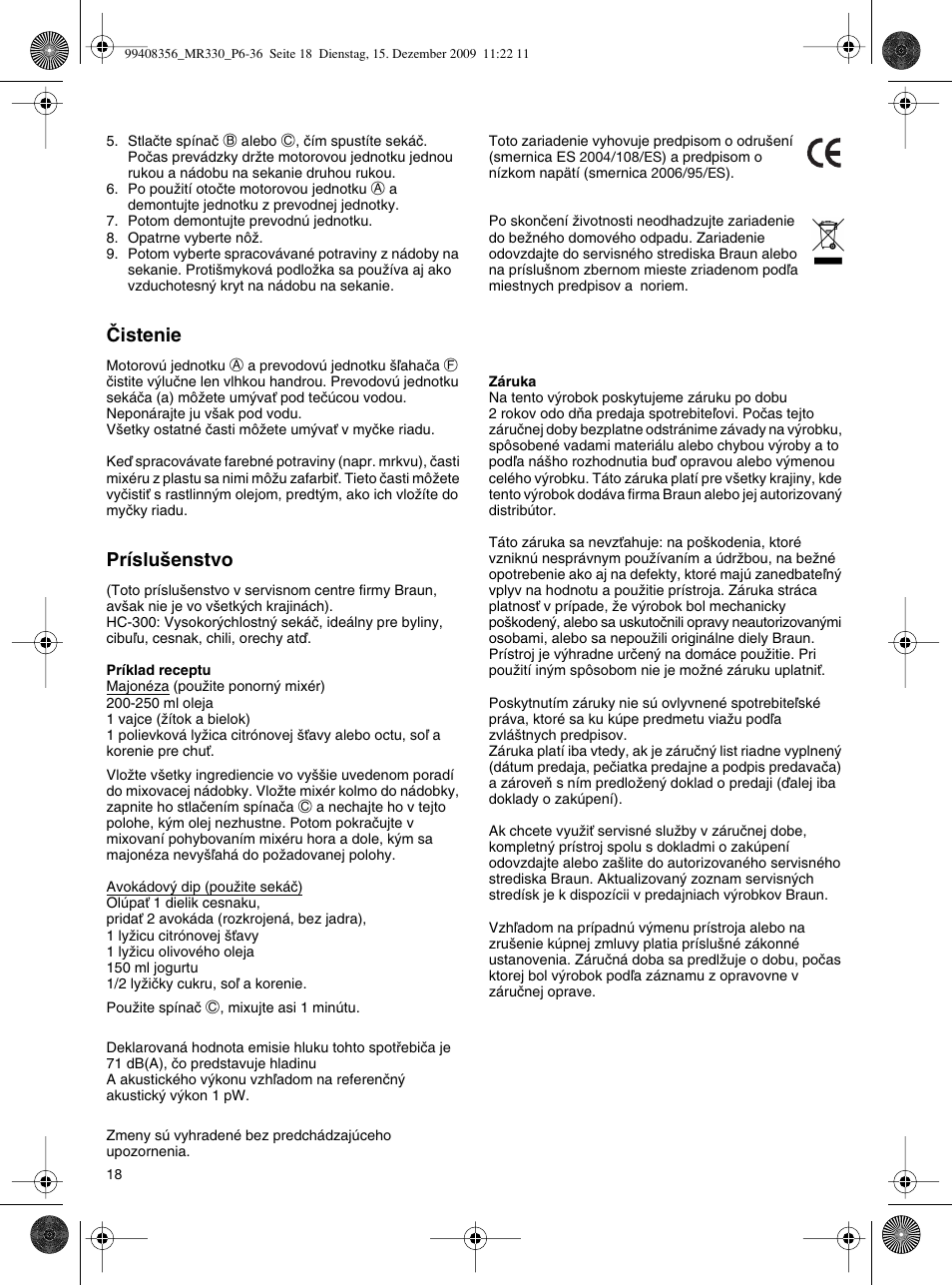 Braun MR330 Sauce User Manual | Page 17 / 35