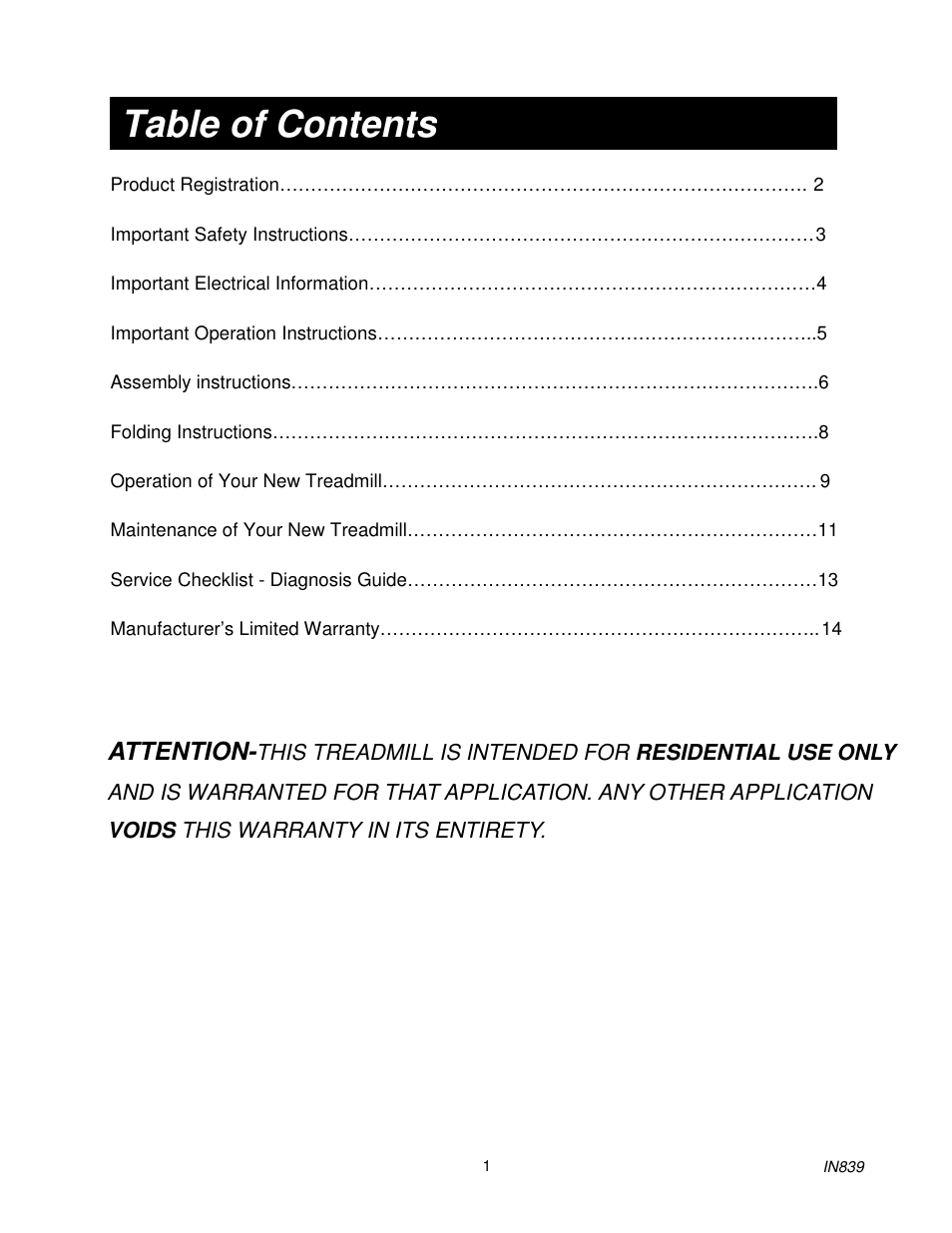 Spirit IN839 User Manual | Page 2 / 16