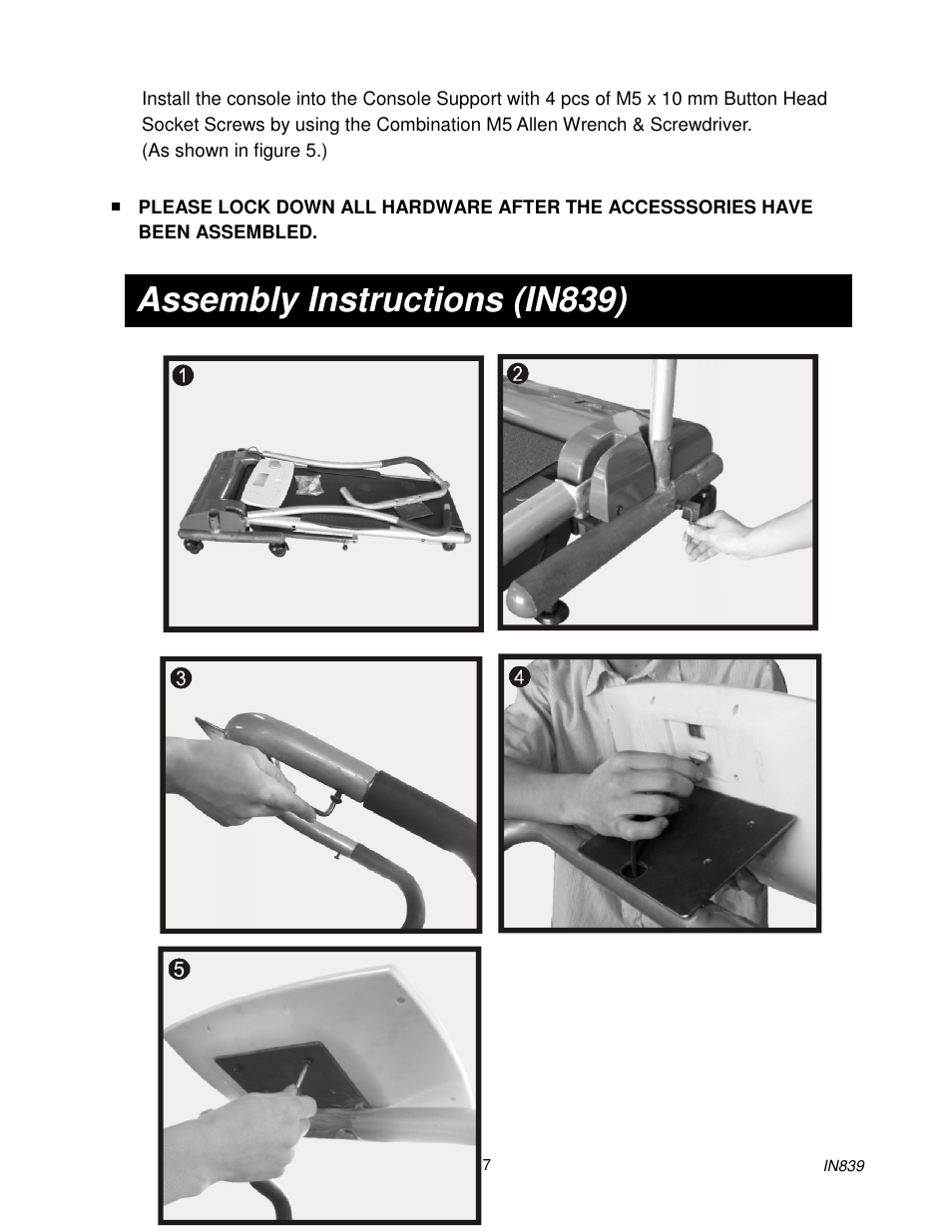 Assembly instructions (in839) | Spirit IN839 User Manual | Page 8 / 16