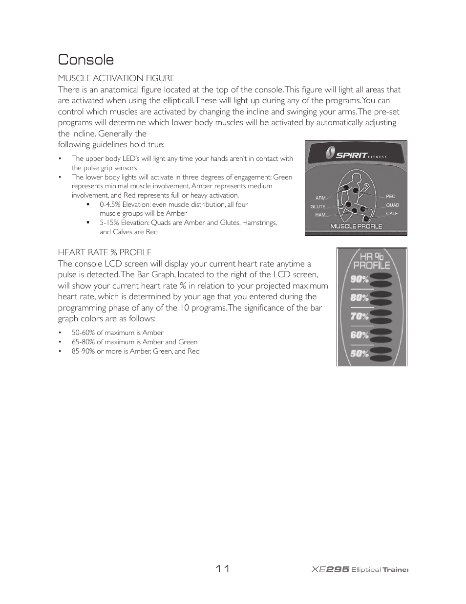 Console | Spirit XE295 User Manual | Page 15 / 30