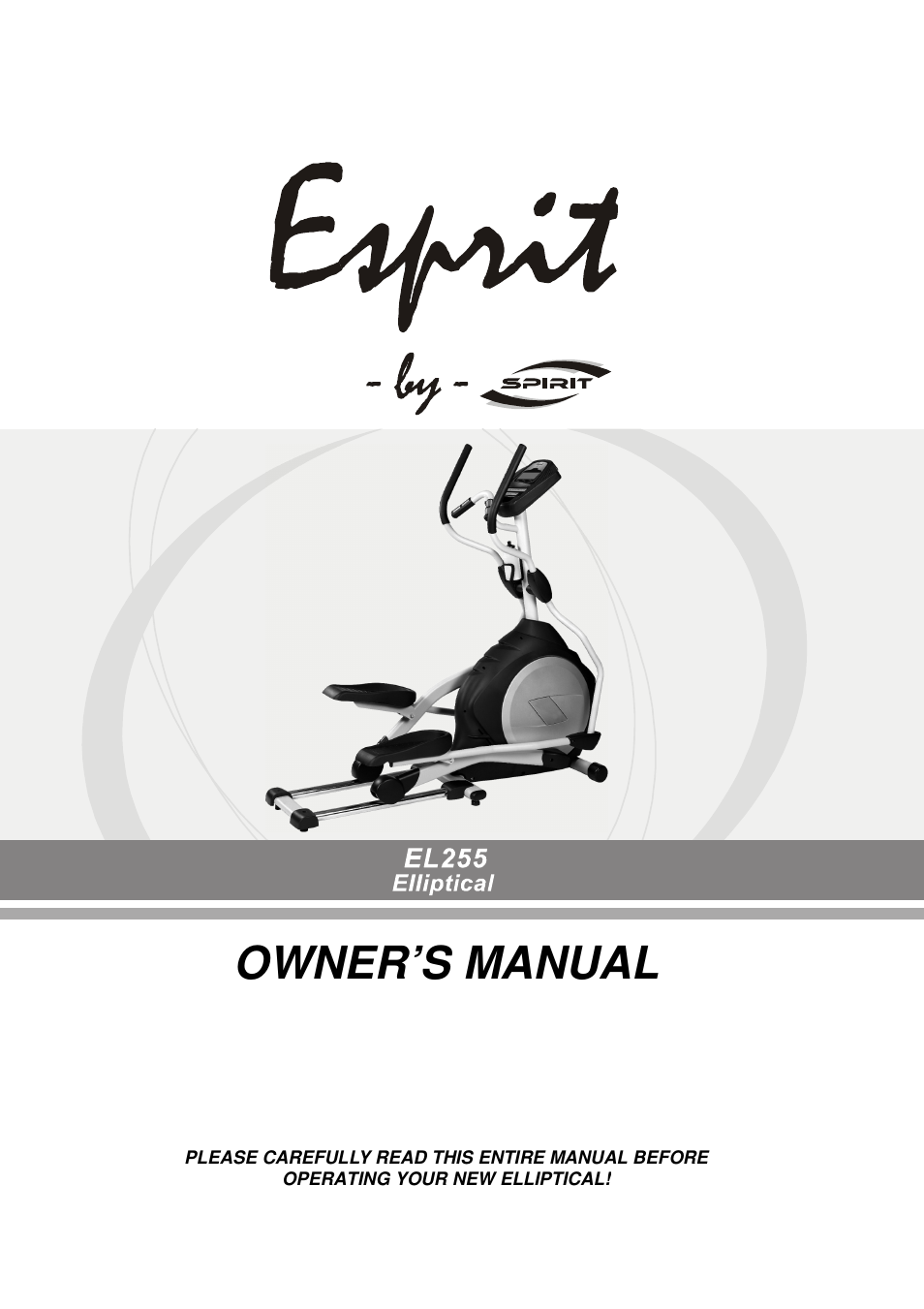 Spirit EL255 User Manual | 20 pages